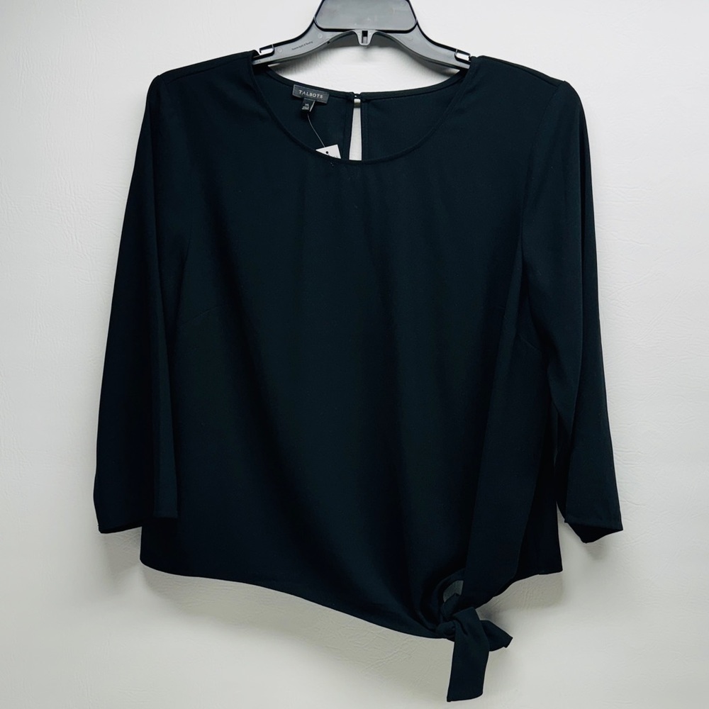 TALBOTS WOMENS CROP TOP SIZE XL BLACK NWT